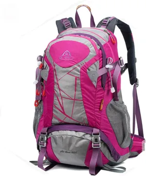 Waterproof Travel Hiking Backpack Sports Cycling Camping Backpack Rucksack Men Travel Light Trekking Bagpack 900D Nylon Bag 30L-Rose Red_30L