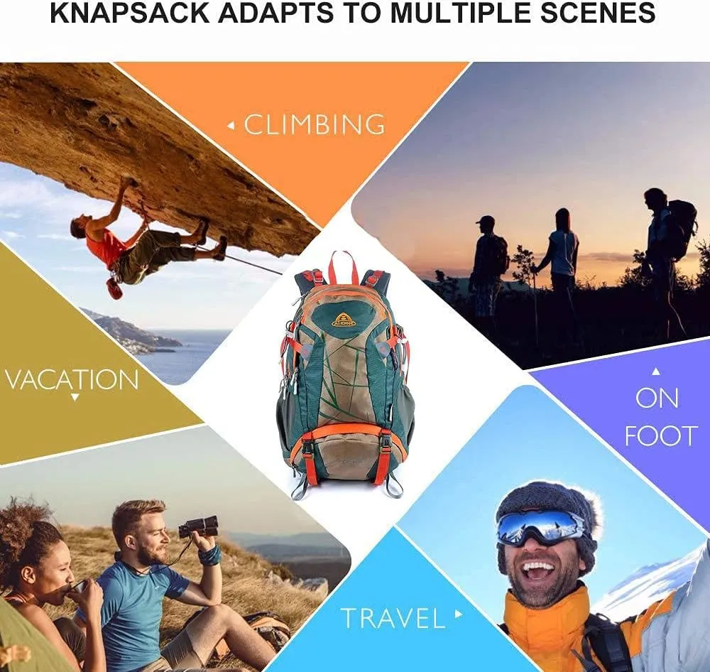 Waterproof Travel Hiking Backpack Sports Cycling Camping Backpack Rucksack Men Travel Light Trekking Bagpack 900D Nylon Bag 30L-Rose Red_30L