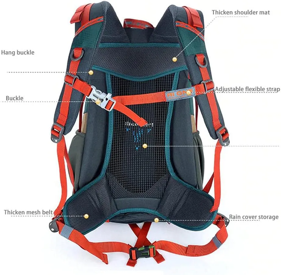 Waterproof Travel Hiking Backpack Sports Cycling Camping Backpack Rucksack Men Travel Light Trekking Bagpack 900D Nylon Bag 30L-Rose Red_30L
