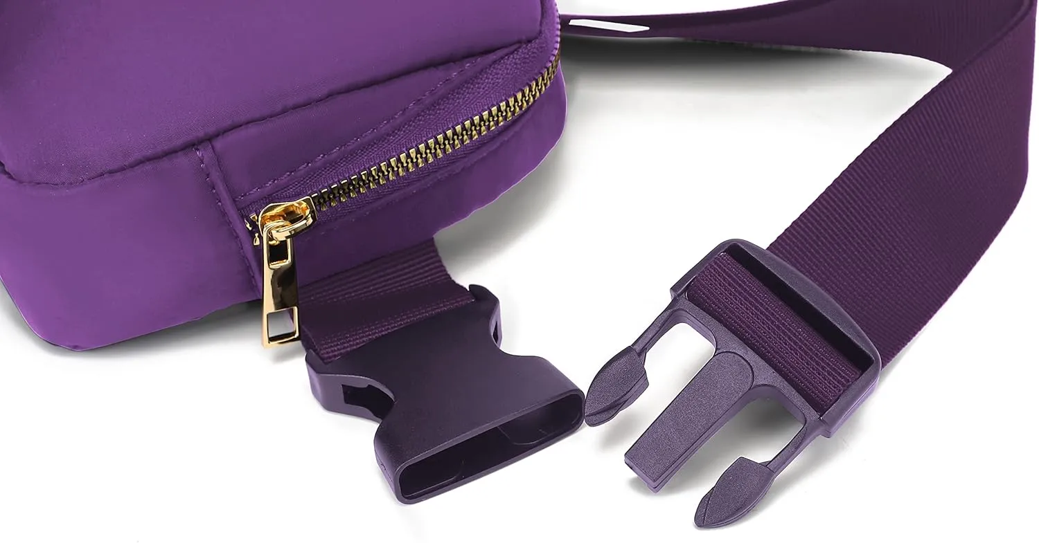 Waterproof Waist Pack, Mini Belt Bag for Women & Kids, Fanny Packs for Women Adjustable Strap Crossbody Pack, Purple