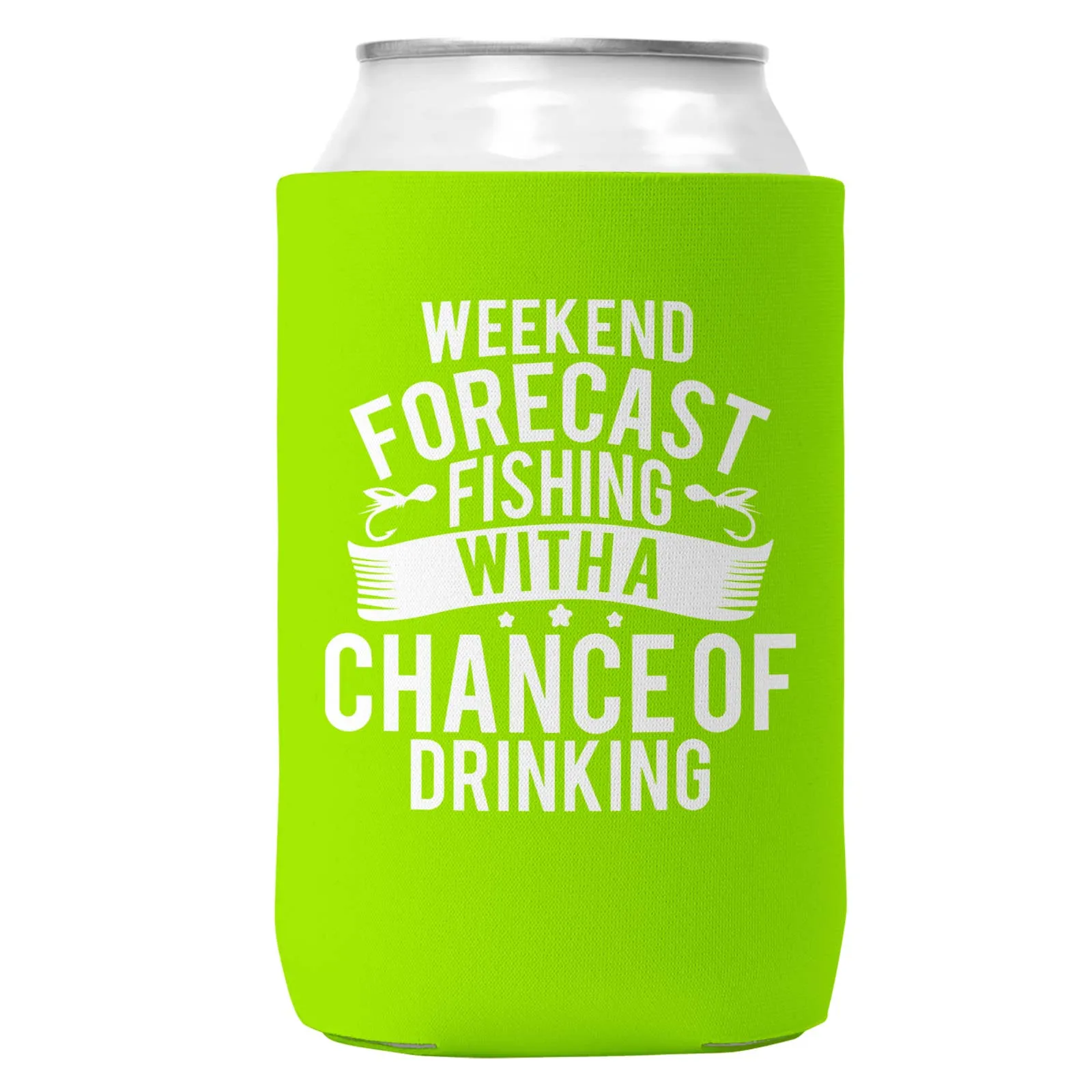 Weekend Forecast Fishing Can Coozie Cooler for 12oz Cans