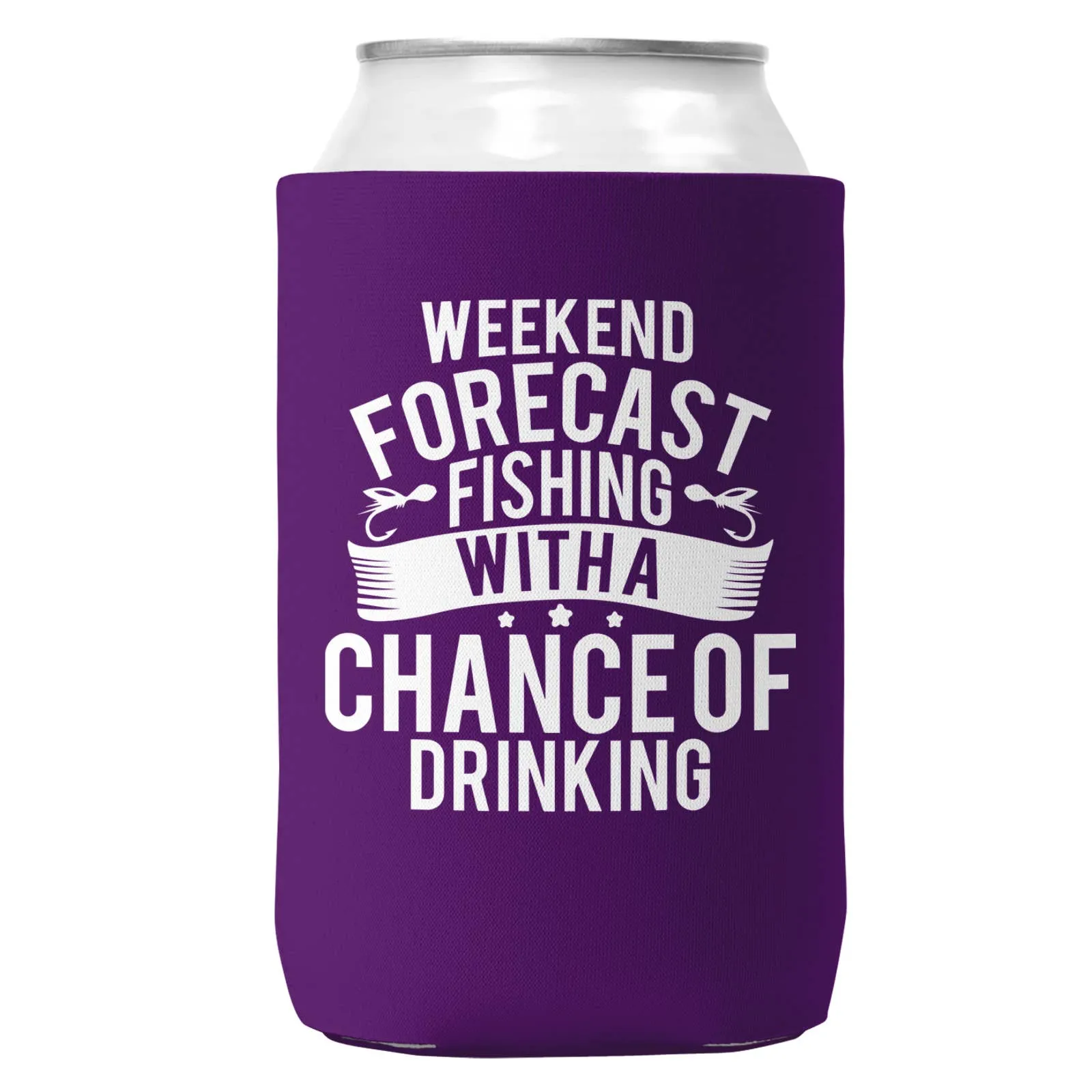 Weekend Forecast Fishing Can Coozie Cooler for 12oz Cans