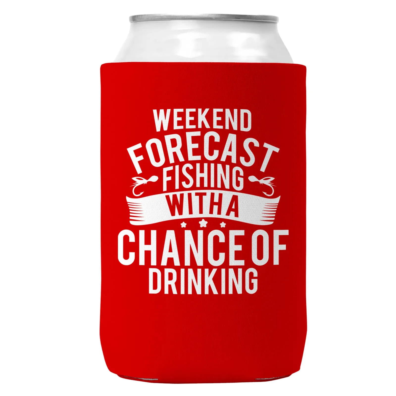 Weekend Forecast Fishing Can Coozie Cooler for 12oz Cans