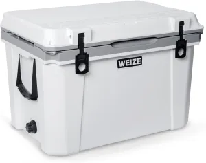 WEIZE Ultra-Light 55 Quart Hard Cooler Insulated Portable Ice Chest Box with Bottle Opener, Keeps Cold up to 7 Days for Beach, Drink, Beverage, Camping, Picnic, Fishing, Boat, Barbecue