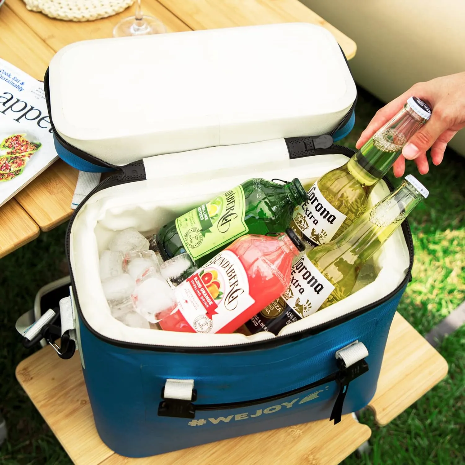 #WEJOY Insulated Camping Cooler Bag,2 Days Ice Life, Portable Waterproof Camp Coolers Lunch Bag with Leakproof Zipper for Outdoor Beach, Picnic, Hiking, Fishing, Traveling,BBQ
