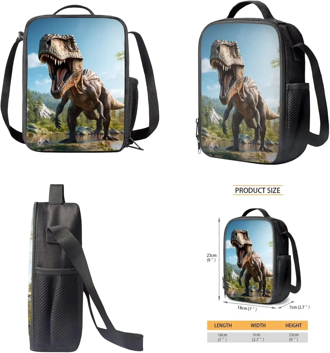 WELLFLYHOM Dinosaur Backpack for Kids 5-7 8-10 11-13 3D School Bag for Elementary Boys Dino Bookbag with Lunch Box Pencil Case Middle Preschool Back Packs Satchel Casual Daypack School Supplies