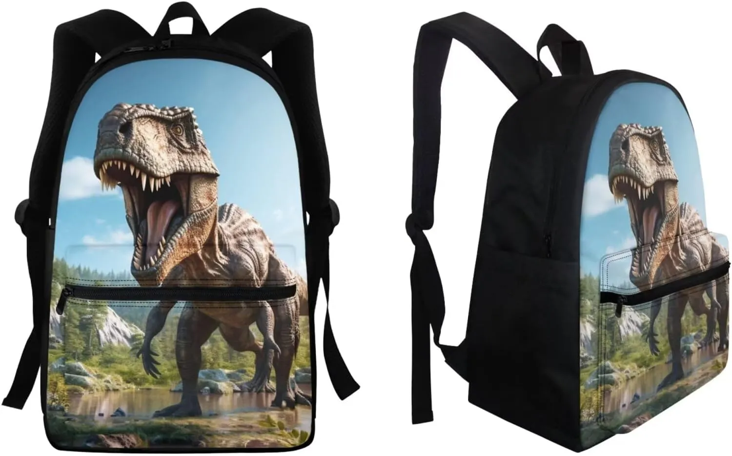 WELLFLYHOM Dinosaur Backpack for Kids 5-7 8-10 11-13 3D School Bag for Elementary Boys Dino Bookbag with Lunch Box Pencil Case Middle Preschool Back Packs Satchel Casual Daypack School Supplies