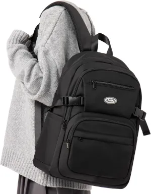 weradar Black College Backpack For Women Men,Simple Middle School Bag,Casual Daypacks Backpack With Lots Of Pockets,Cute School Backpack For Teens Boys Girls