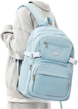 weradar Lightweight School Backpack For Women Men,Waterproof High School Bag,Casual Daypacks Backpack With Lots Of Pockets,Aesthetic College Backpack For Boys Girls(Blue)