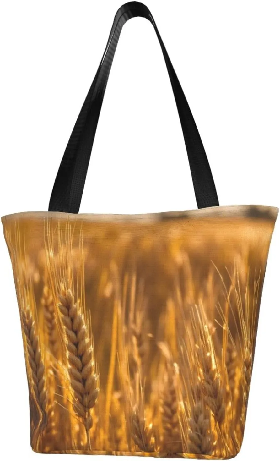 Wheat Field Print Multifunctional Tote Daypacks for Women Work Travel Shopping Handbags Shoulder Bag