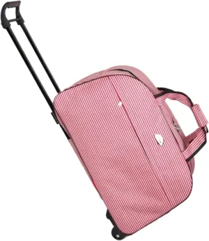 Wheeled Duffel Bag, Rolling Duffle Bag with Wheels Large Capacity Wheeled Duffel Waterproof Duffle with Wheels and Handle Carry On Weekender Fashion Travel Bags, Red & White Stripe