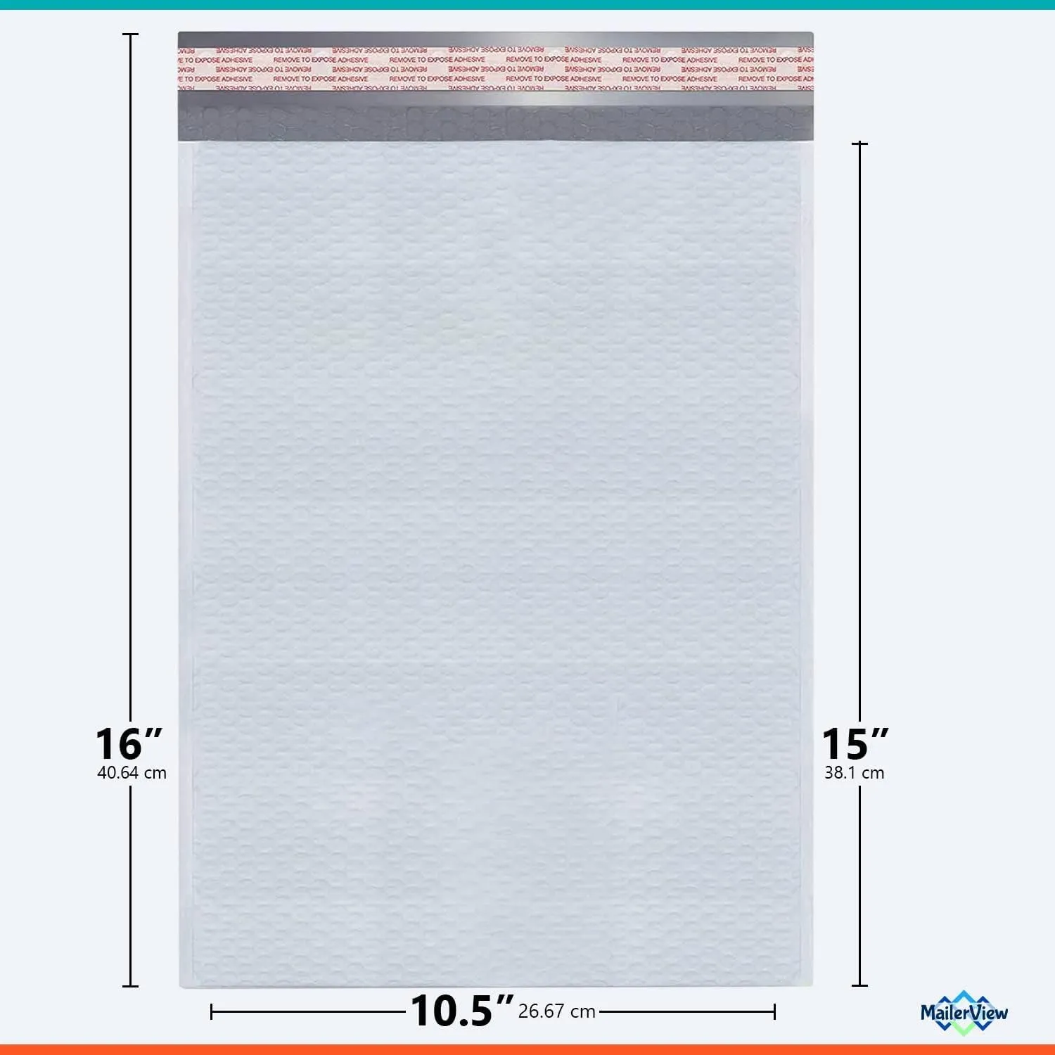 White 10.5x16 Inch Large Poly Bubble Mailers #5 | Padded Envelopes with Self Seal | Air Lined Cushioned Bubble Mailer | Usable Size 10.5x15 | 100 Pack Bulk | Lightweight shipping Bags | Made in USA