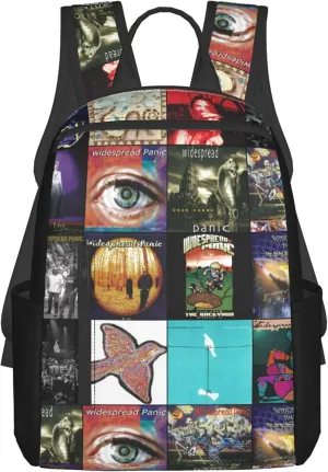 Widespread Music Panic Stylish Backpack Multi-functional and Lightweight Bag Travel Outdoor Activities Adjustable Shoulder Straps Daypacks, Black