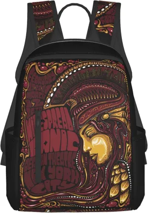 Widespread Music Panic Stylish Backpack Multi-functional and Lightweight Bag Travel Outdoor Activities Adjustable Shoulder Straps Daypacks, Black