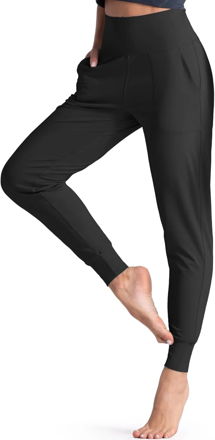 Wjustforu Women's High Waist Joggers Sweatpants Lightweight & Comfortable Yoga Pants with Pockets