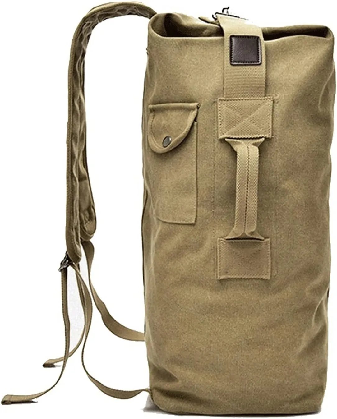 WOBBLO Hiking Daypacks 25L/35L Canvas Outdoor Military Backpack， Tactical Hiking Camping Travel Bag for Fishing Rucksack， Gym Fitness Sports Handbags(Army Green,Small)