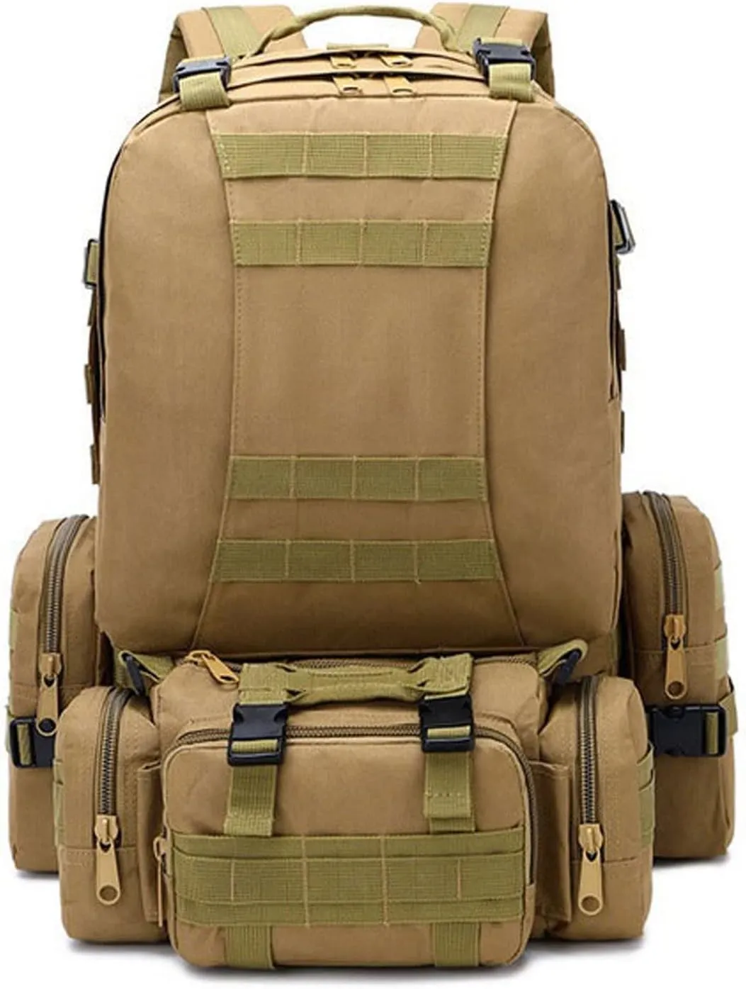 WOBBLO Hiking Daypacks Backpack Men Military Outdoor Hiking Trekking Backpack 4 in 1 Travel Climbing Bag