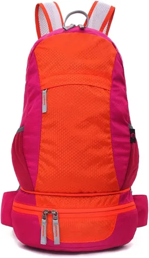 WOBBLO Hiking Daypacks Large Capacity Multi-Function Waterproof Sport Mountaineering Skin Backpack Purse Two in One Can Be Folded