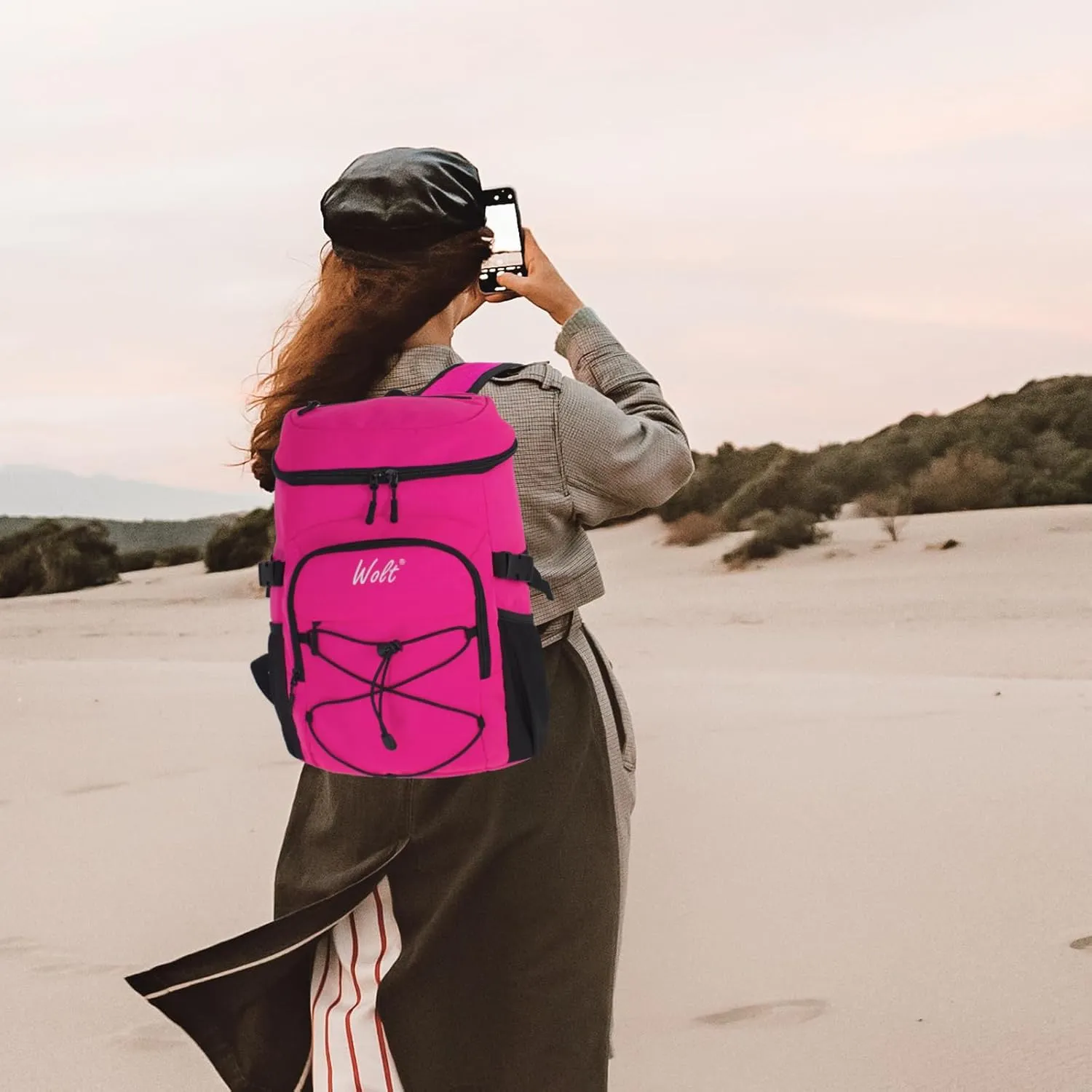 WOLT Cooler Backpack,24 Cans Insulated Backpack Cooler Leakproof,Lightweight Soft Cooler Bag,Camping Cooler,Large Capacity Beach Cooler,Waterproof Travel Cooler Lunch Backpack for Hiking