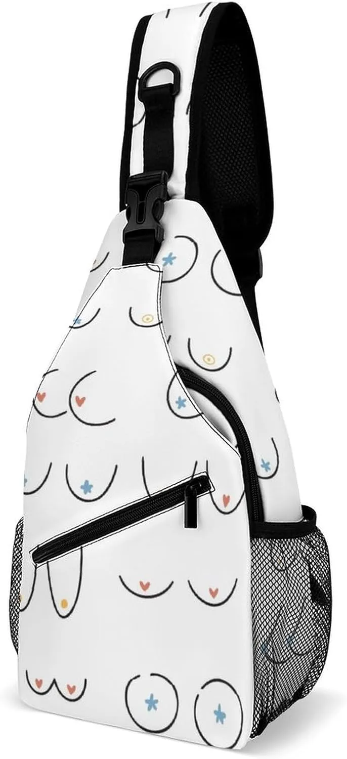 Woman Breast Boobs Sling Backpack Man Womens Crossbody Backpack Chest Bag Cycling Daypack Travel Bag Casual Daypacks Outdoor Backpacks