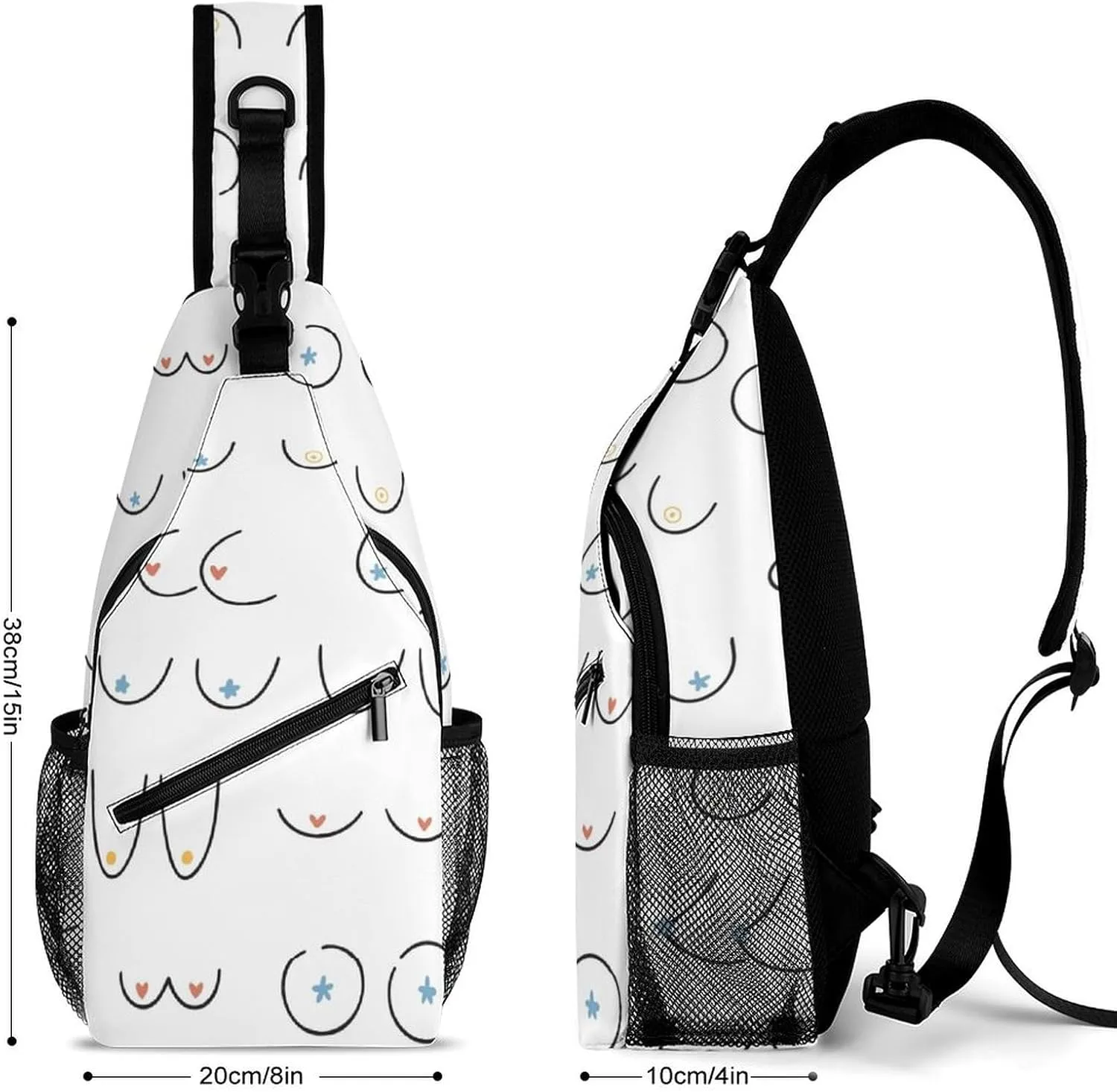 Woman Breast Boobs Sling Backpack Man Womens Crossbody Backpack Chest Bag Cycling Daypack Travel Bag Casual Daypacks Outdoor Backpacks