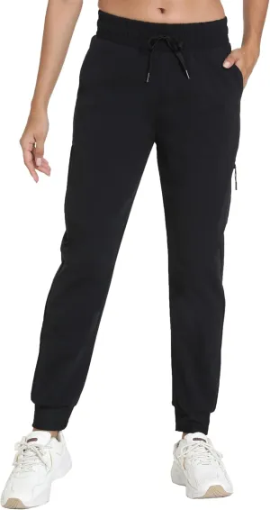 Women's Quick-Dry Lightweight Joggers - Elastic Waist Hiking Pants with Pockets for Outdoor, Athletic & Travel