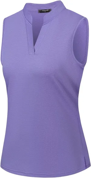 Womens Sleeveless Golf Polo Shirts Lightweight Tennis Sport Tops