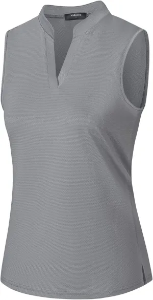 Womens Sleeveless Golf Polo Shirts Lightweight Tennis Sport Tops