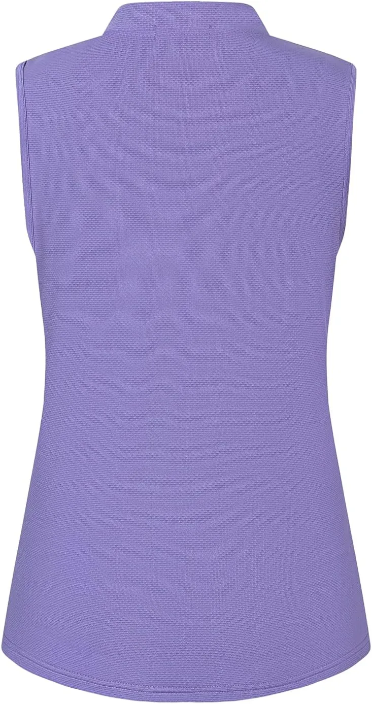 Womens Sleeveless Golf Polo Shirts Lightweight Tennis Sport Tops