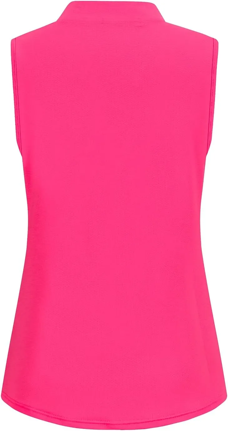 Womens Sleeveless Golf Polo Shirts Lightweight Tennis Sport Tops