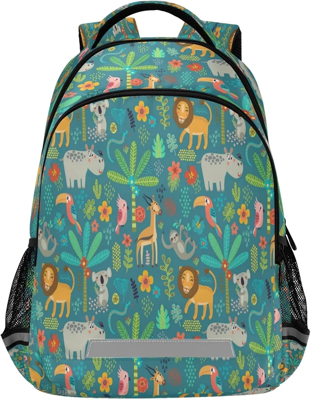 xigua Jungle Animals Print Backpack Casual Daypacks Outdoor Sports Rucksack School Shoulder Bag for Boys Girls Teens