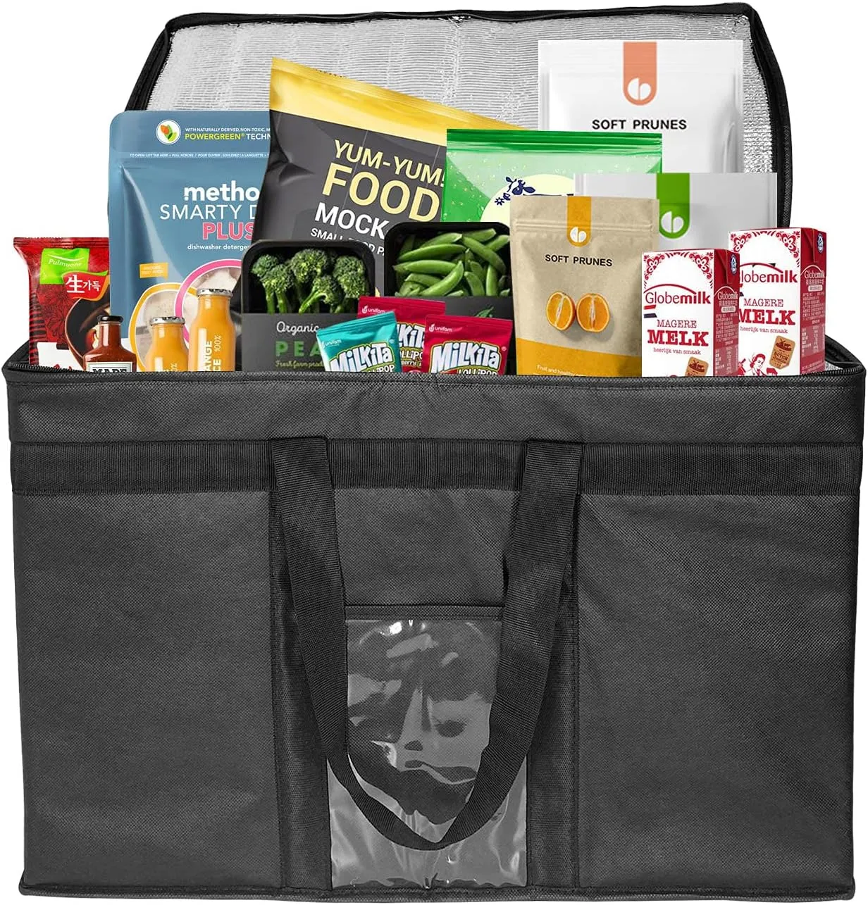 Yalin XXXL Large Insulated Cooler Bag, Styrofoam Cooler of Keep Food Hot or Cold, Reusable Double Zipper Food Delivery Bag for Grocery Shopping, 23" W x 15" H x 14" D