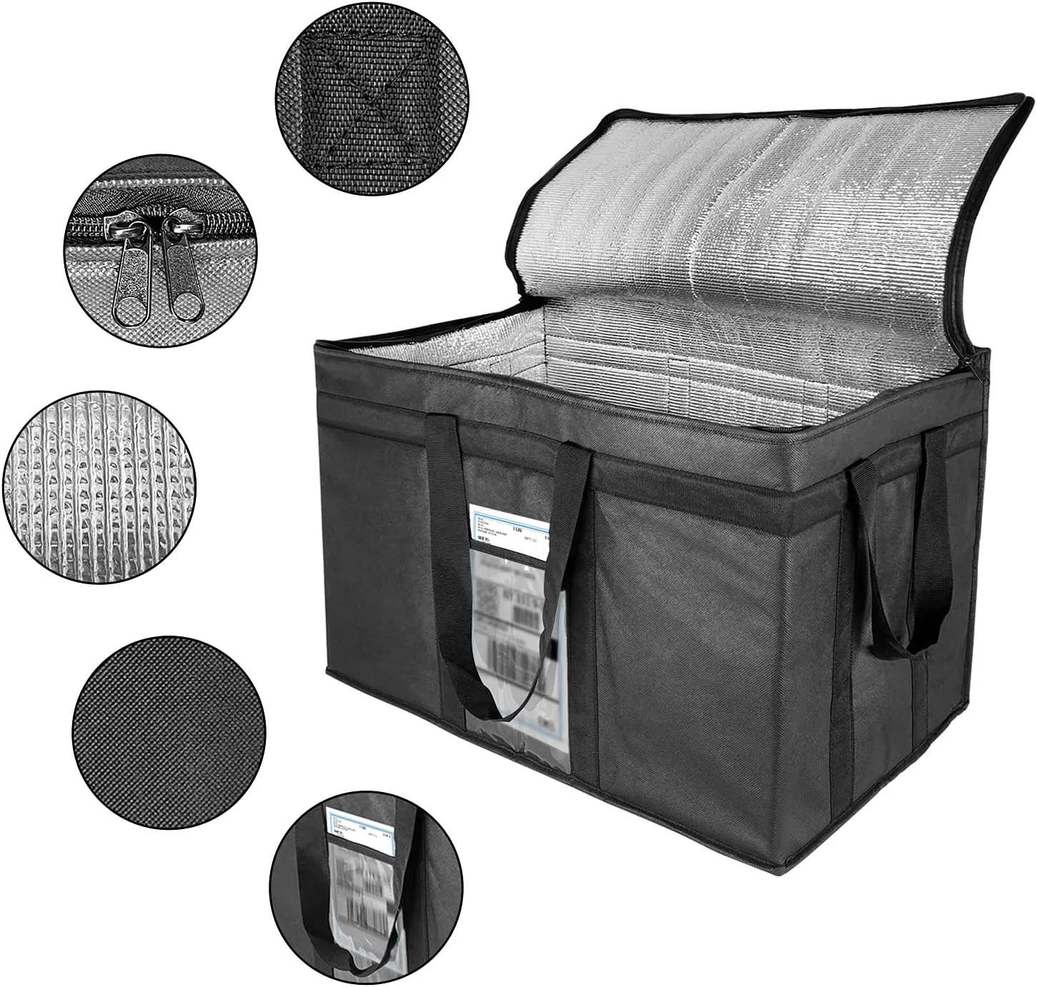 Yalin XXXL Large Insulated Cooler Bag, Styrofoam Cooler of Keep Food Hot or Cold, Reusable Double Zipper Food Delivery Bag for Grocery Shopping, 23" W x 15" H x 14" D