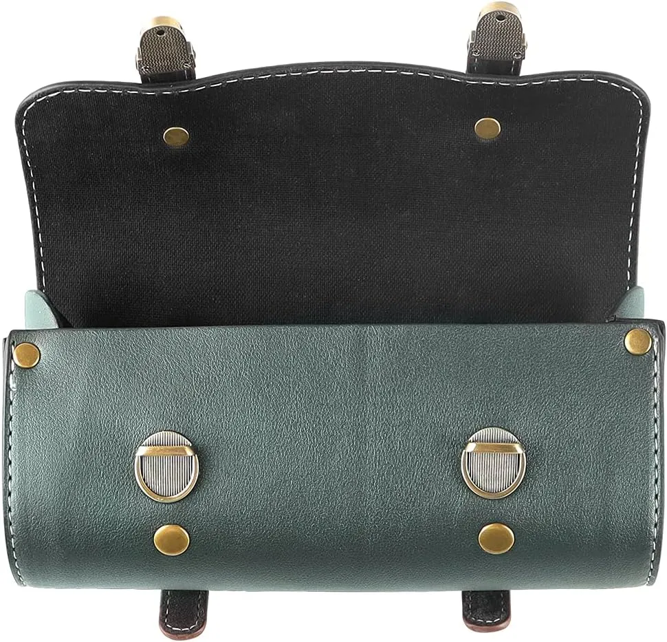 YIBO Motorcycle Fork Bag Quick Release Bag Side Bag Waterproof Universal Tool Bag American Bicycle Side Bag Leather Small Tool Bag (Green 2)