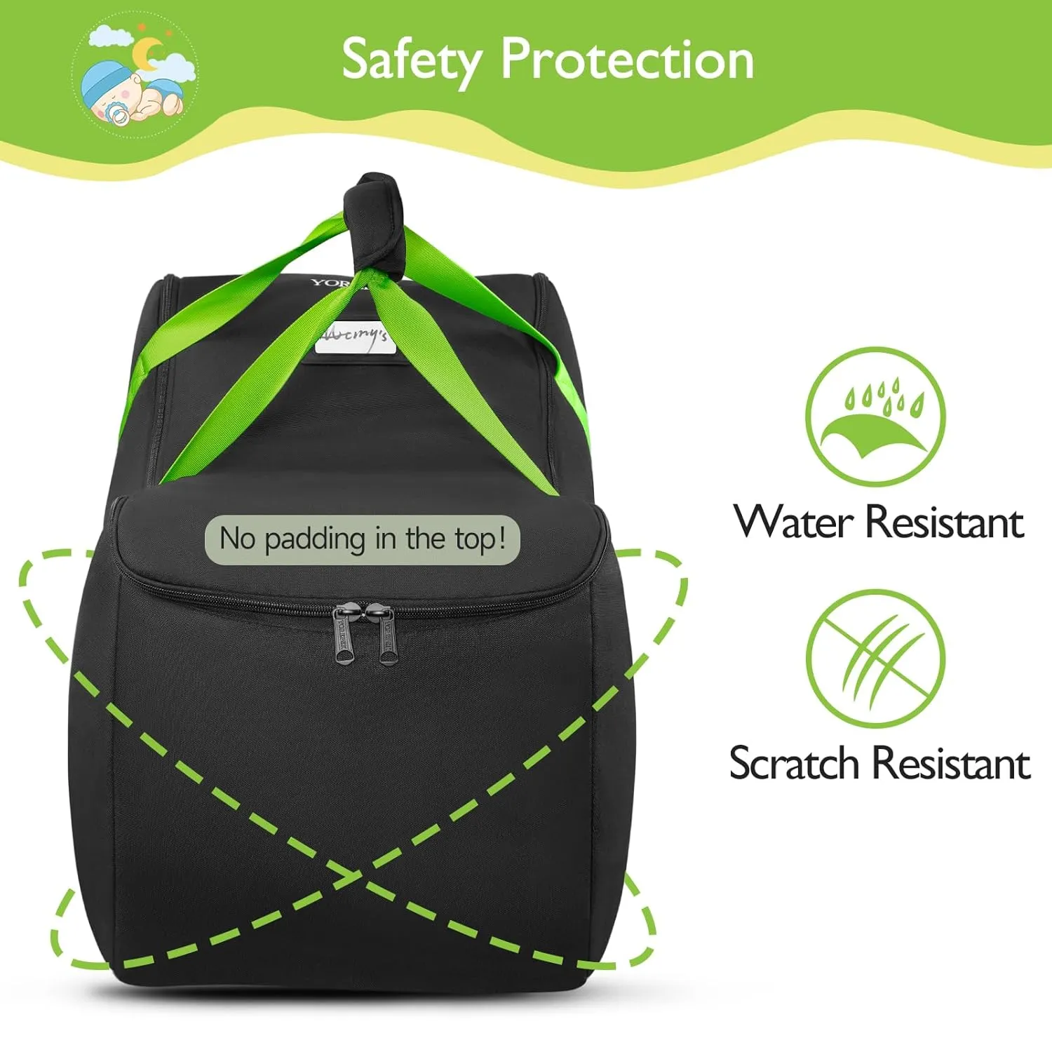 YOREPEK Infant Car Seat Travel Bag Compatible with All Nuna Pipa Car Seat and Base or Chicco KeyFit 30 and Base, Padded Car Seat Bags for Air Travel,Car Seat Gate Check Bag with 5 Protective Feet