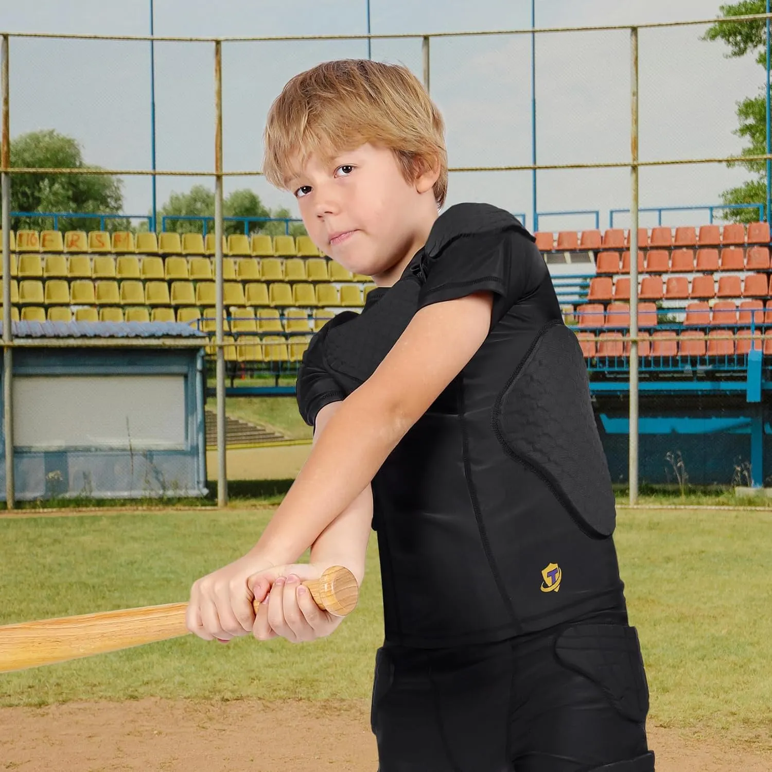 Youth Boys Football Rib Protector for Paintball Baseball Compression Padded Chest Protective