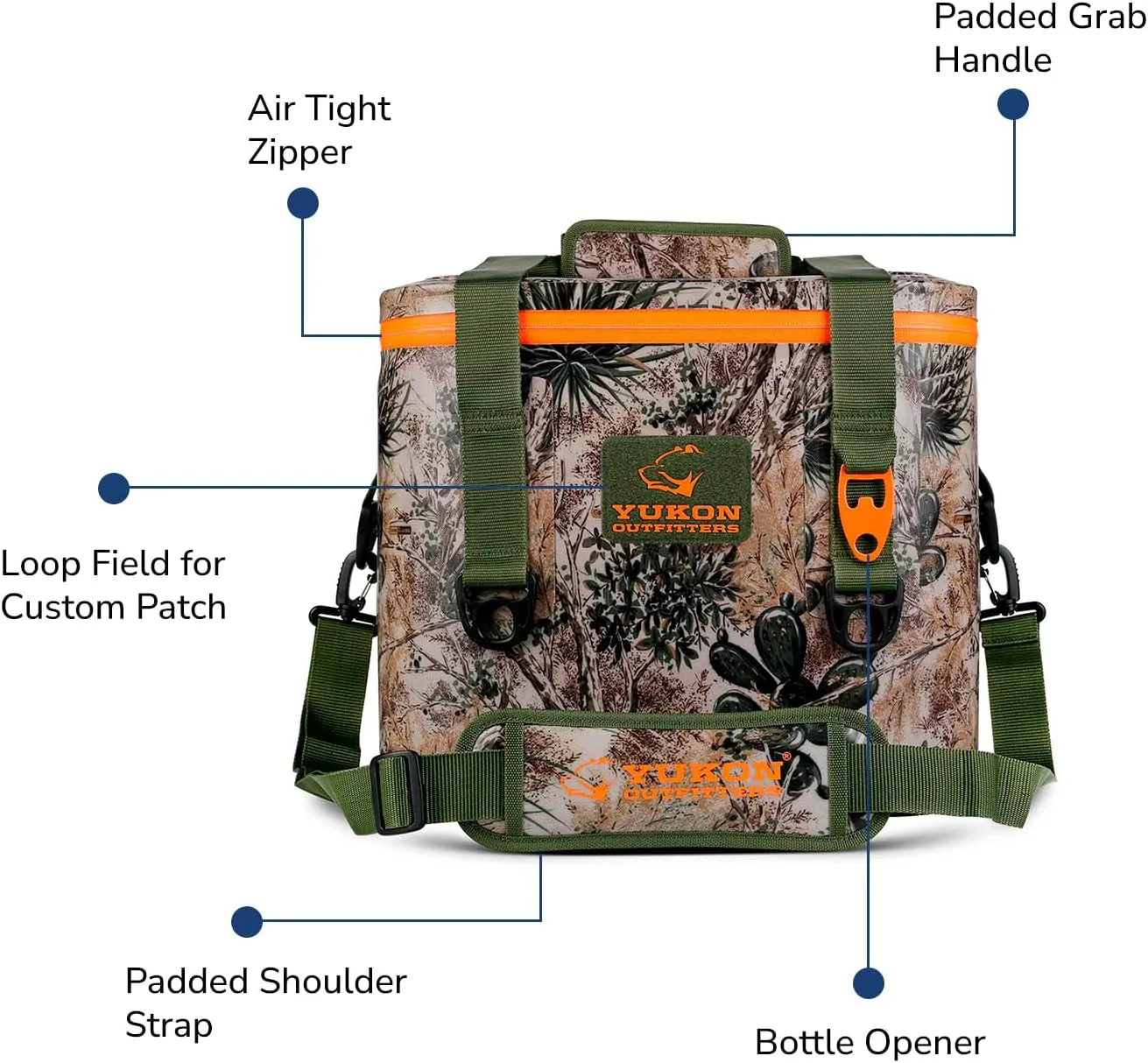 Yukon Outfitters 30 Can Tech Cooler Bag, 54-Liter Durable TRU Welded Leakproof Insulated Outdoor Camping Boating Meal & Drink Lunchbox w/Airtight Zippers, Padded Carry Handle & Shoulder Strap