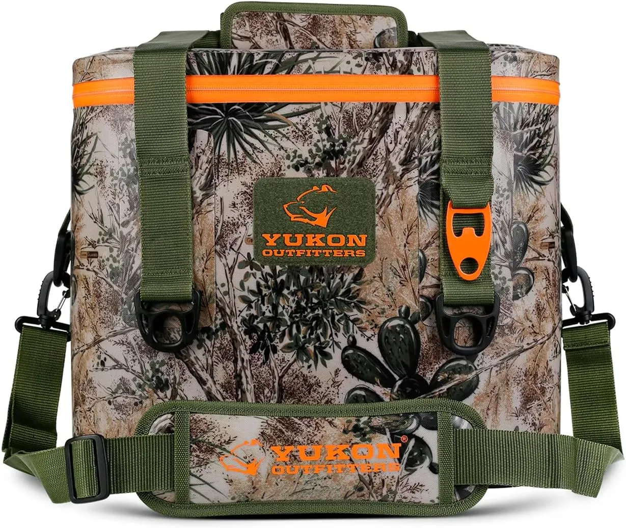 Yukon Outfitters 30 Can Tech Cooler Bag, 54-Liter Durable TRU Welded Leakproof Insulated Outdoor Camping Boating Meal & Drink Lunchbox w/Airtight Zippers, Padded Carry Handle & Shoulder Strap