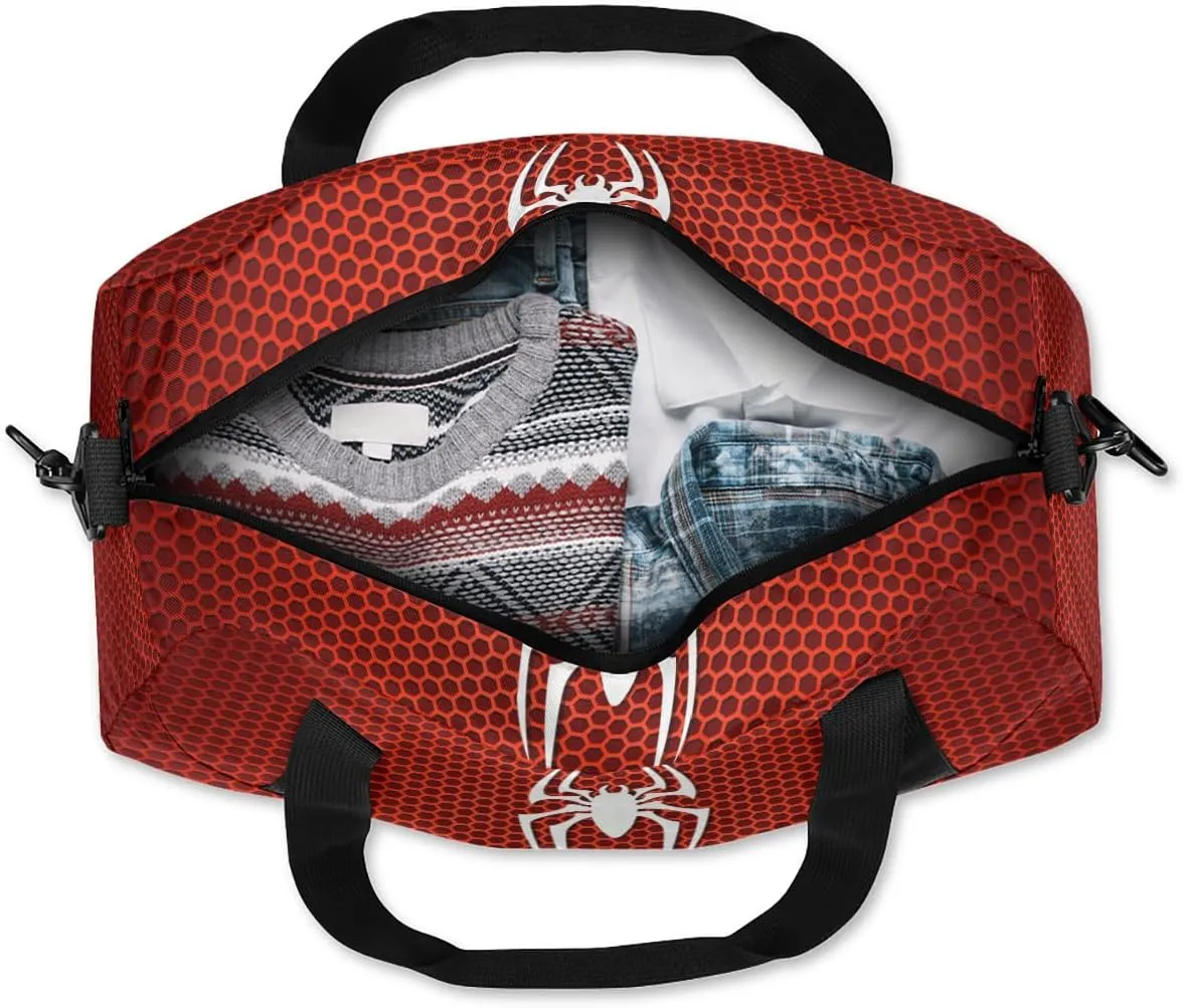 Yzrwebo Spiders Pattern Gym Duffle Bag Small Sport Duffel Travel Bags Overnighter Waterproof Weekend Sleepover Carry On Bags Gymnastics Dance Tote Bag
