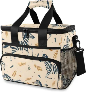 Zebras African Animals Cooler Bag Insulated Cooler Soft Sided Cooler 24 Can Portable Picnic Bag Large Leakproof Lunch Bag Box for Beach Grocery Camping Travel Car Men Women