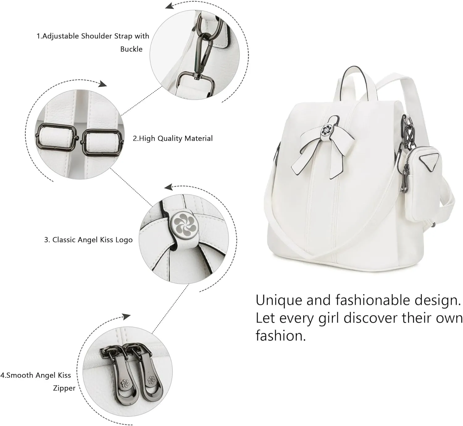ZOCAI Backpack Purse for Women Fashion Backpack Purses PU Leather Daypacks Anti-Theft Shoulder Bag Satchel Purse