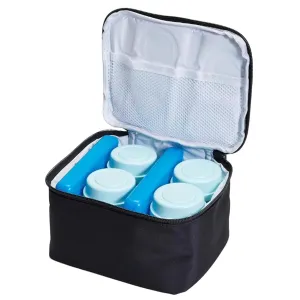 Zomee Breastmilk Baby Bottle Cooler Travel Bag - Insulated to Keep Milk Cold - Includes 2 Ice Packs and 4 Bottles - Perfect for Nursing Moms