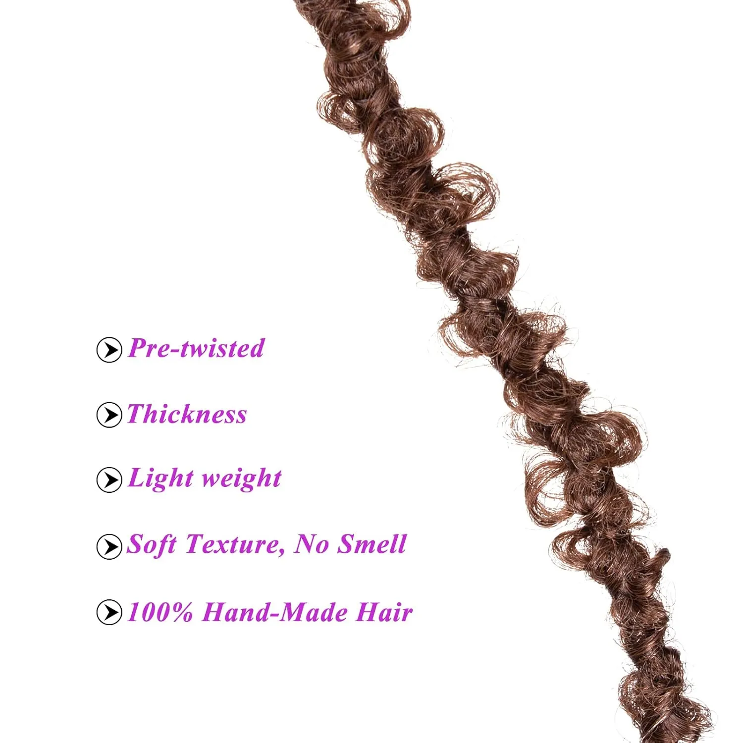 ZRQ 30 Inch Brown Butterfly Locs Crochet Hair 6 Packs Pre-Looped Long Distressed Butterfly Faux Locs Hair Synthetic Soft Locs Hair Goddess Locs Crochet Braiding Hair Extensions (30 Inch, 30#）