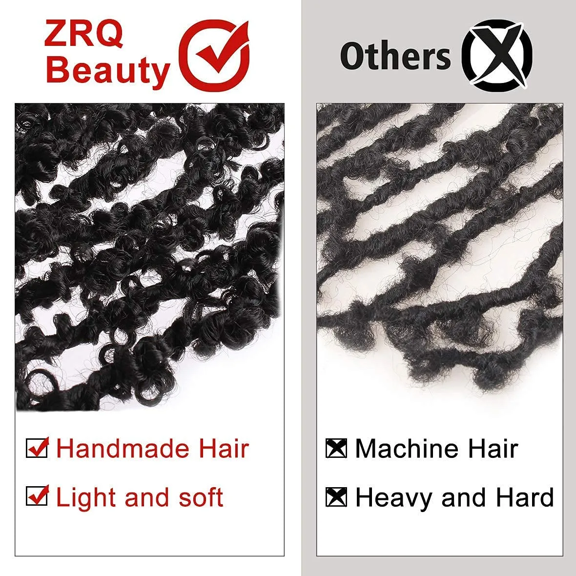 ZRQ 30 Inch Brown Butterfly Locs Crochet Hair 6 Packs Pre-Looped Long Distressed Butterfly Faux Locs Hair Synthetic Soft Locs Hair Goddess Locs Crochet Braiding Hair Extensions (30 Inch, 30#）